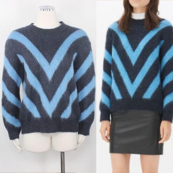 Sandro Paris M Sweater Stooges Mohair Oversized VG - Picture 8 of 10